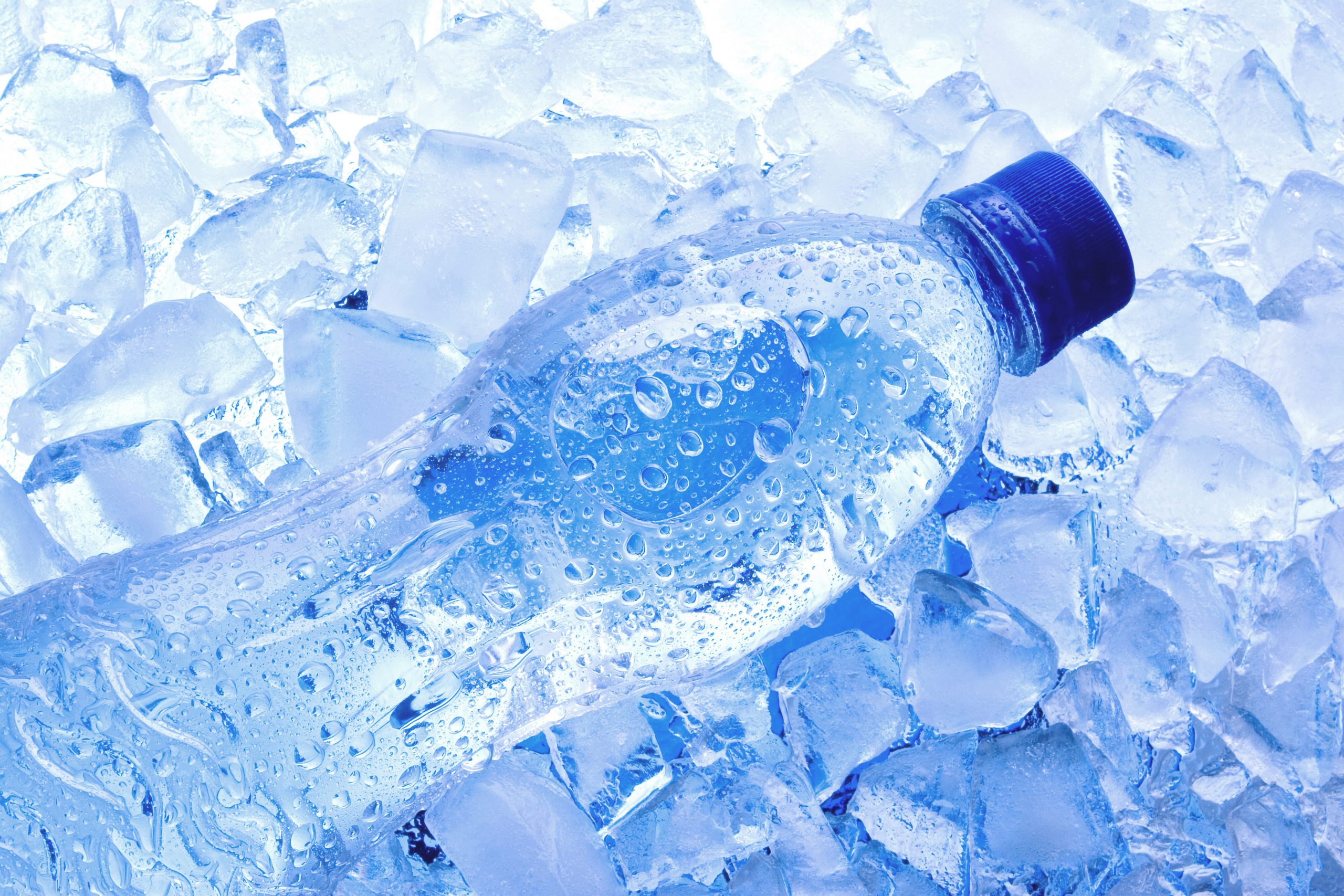 water bottle with ice